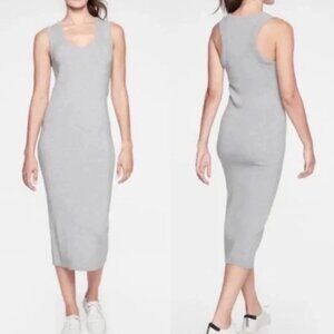 Athleta Women's Gray River Ribbed Merino Wool Blend Tank Midi Dress Size Small